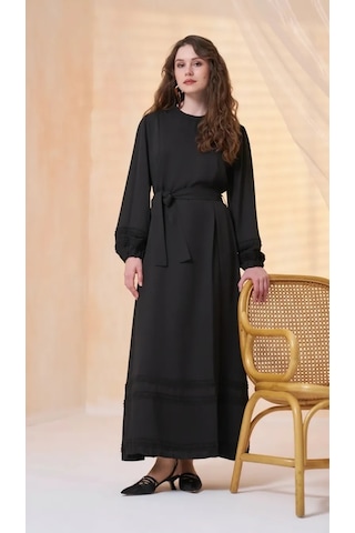 Misswhence Dantel Detaylı Elbise 39836 Siyah