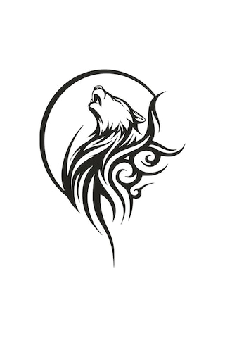 Tribal Kurt / Tribal Wolf 3d Duvar Dekoru - Şık Ve Minimalist Tasarım 19cm