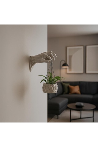 El Şekilli Duvar Saksısı
