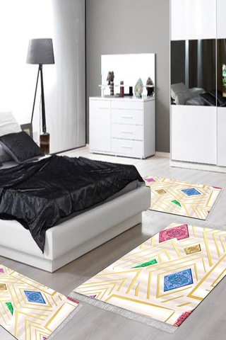 Eko Trend Djt Yıkanabilir Kaymaz Taban 3 Lü Yatak Odası Takımı P1337 Modern Renkli