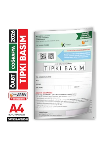 2026 Meb-ags Öabt Coğrafya Öğretmenliği Ösym Tıpkı Basım Kitapçığı Türkiye Geneli Deneme
