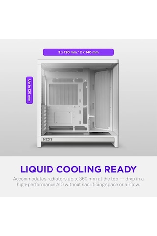 Nzxt H6 Rgb+ Cc-h62fw-p1 Dual-chamber Gaming Mid-tower Pc Kasası Beyaz
