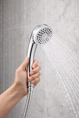 Duş Başlığı Seti 150 Cm Hortumlu, 7.5 Cm Başlık Çapı, 21 Cm Krom Saplı El Duşu, Esnek Plastik Hortum, Paslanmaz Çelik Bağlantı, Basınç Artırıcı Duş Başlığı