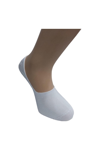 6'lı Erkek Bambu Babet Çorap - Beyaz