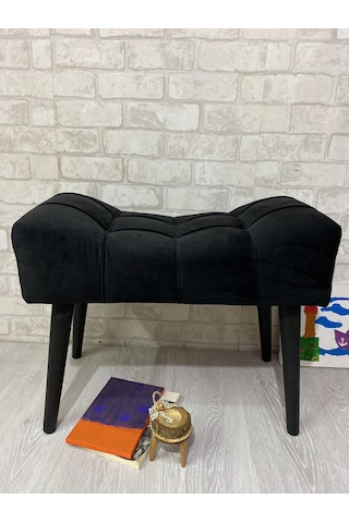 puf , siyah ,puf  ahşap  ayak çima dikiş spor modern tasarım şık