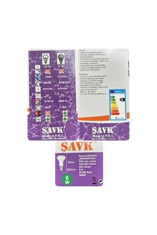 3 Adet Şavk 6w 37w Sarı Işık 3000k E14 Duylu İnce Duy Led R50 Ampul