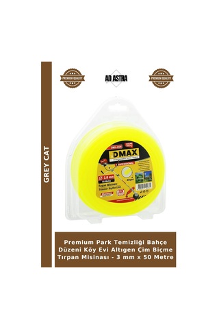 Premium Park Temizliği Bahçe Düzeni Köy Evi Altıgen Çim Biçme Misinası - 3 Mm X 50 Metre