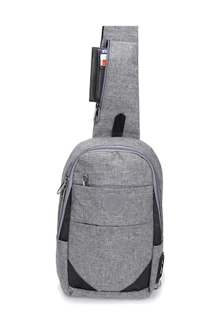 Strong Kulaklık Çıkışlı Tek Kol Göğüs Ve Sırt Çantası ,çapraz Çanta Body Bag Tk02 Gri