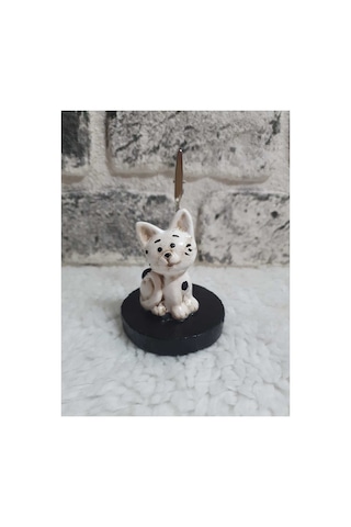 El Yapımı Kedi Objeli Kağıt Tutacağı-dekoratif Siyah Beyaz Sevimli Kedi Not Tutacağı.