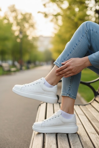 Enoch Kadın Platform Tabanlı Sneaker Günlük Rahat Spor Ayakkabı Beyaz