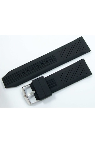 Lacost Model Silikon Saat Kordonu Siyah 20Mm Slikon Kordon Kolçak