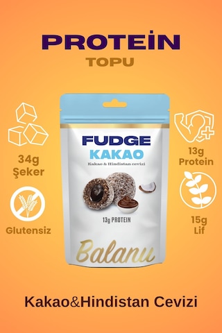 Fudge Hindistan Cevizi Kaplı Kakaolu Meyve Topları 110gr X3 Adet