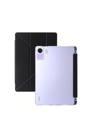 Xiaomi Redmi Pad Se 8.7 İnç Uyumlu Kılıf 3 Farklı Stand Kalemlikli Tri Folding Tablet Kılıfı