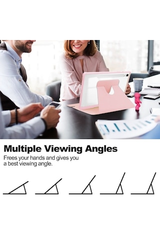 Samsung Galaxy Uyumlu Sekmesi İçin A9+ 360 Rotasyon Klavye İle Şeffaf Akıllı Deri Kılıf