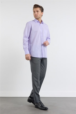 İmza Açık Lila Sert Yaka Uzun Kol Easy To Iron Comfort Fit Pamuklu Gömlek 1004255182