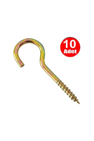 Piton 23 150 Çengel 9cm Vidalı Askı Eğri Se Demir Duy Kanca -10 Adet 90mm