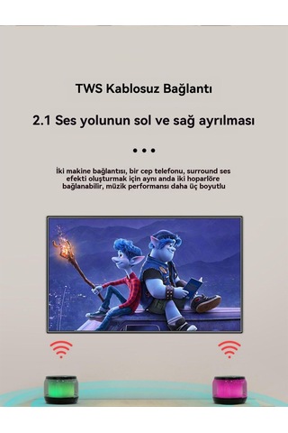 Aurora Şeffaf Ve Havalı Bluetooth Küçük Stereo Kablosuz Taşdırılabilinir