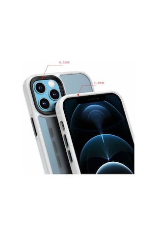 Apple Uyumlu iOS  iPhone, 12 Pro Max Kılıf Kamera Korumalı Şeffaf
