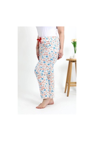 Mtm My The Mall Kadın Pamuklu Büyük Beden Alt Pijama Ekru Ekru