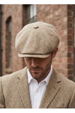 Emybox Erkek Kaşe 8 Köşe Kasket Şapka Klasik Retro- Peaky Blinders Tarzı Lastikli Standart Beden D