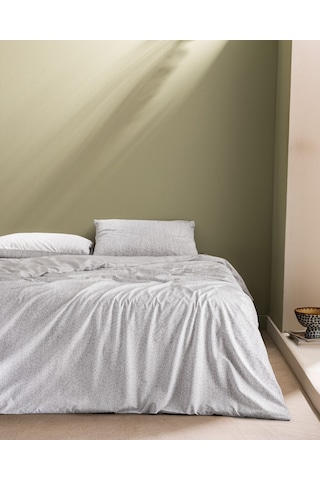 Madame Coco Grelot Çift Kişilik Pamuklu Baskılı Nevresim Takımı - Gri Gri