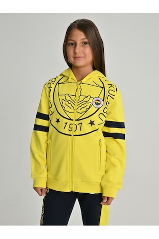 Fenerium Çocuk Trıbun Tek Renk Logolu Sweat Sarı