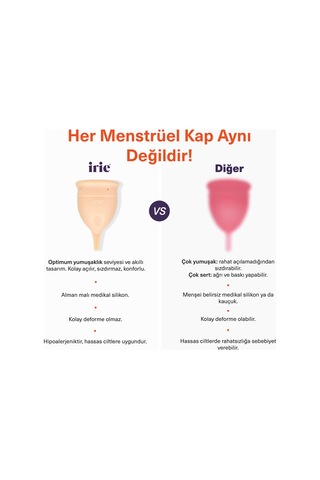 Irie Adet Kabı Regl Kabı Menstrüel Kap Menstrual Cup [[Nude Small]]