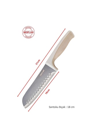 Neoflam Fika Bej Microban Santoku Bıçak 18 Cm