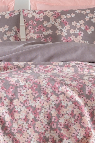 Pike Seti Baskılı Tek Kişilik Piti Yaprak Mor Rose