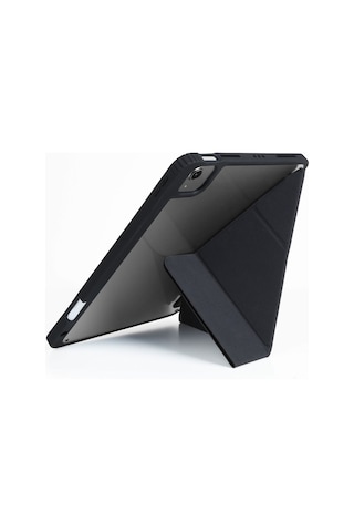 Apple Uyumlu iPad Air 11 2025 M3 Kılıf Skinarma 360 Tam Koruma Airbagli Arkası Şeffaf Standlı Shingoki Siyah
