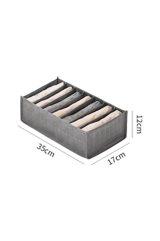 Giysileri Düzenlemek İçin Bölmeli Katlanabilir Kumaş Saklama Kutusu Gri