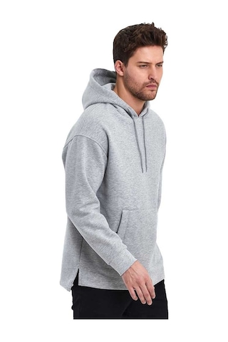Adams Kapüşonlu Oversize Kanguru Cep Şardonlu 3 İplik Erkek Sweatshirt 001