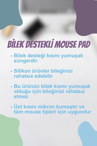 Mousepad Call Of Caty Baskılı Siyah Dikdörtgen Bilek Destekli Mousepad Kedili Mousepad Fare Altlığı