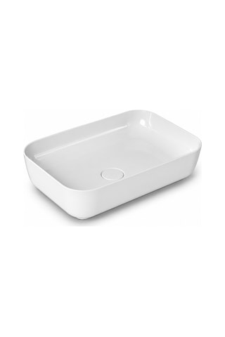 Dura Bagno Orfe Çanak Lavabo 60x40 Cm. Batarya Deliksiz Tezgah Üstü Beyaz 5851