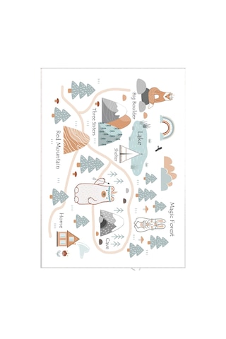 Trafik Tren Çocuk Oyun Halısı Kaymaz Makinede Yıkanabilir B3 Beyaz