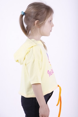 Toontoy Kids Toontoy Kız Çocuk Instagram Baskılı Kapüşonlu Tişört Sarı