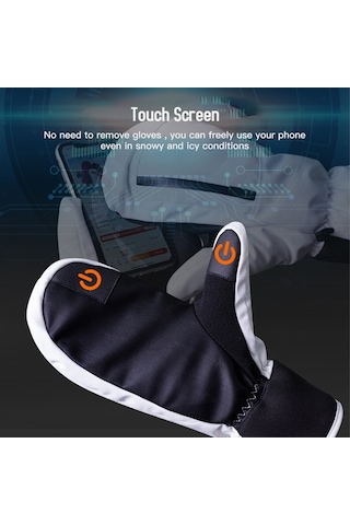Wezone Siyah Xl Kayak Eldiveni: 360 Derece Isı, Dokunmatik Ekran, Su Geçirmez Ve Dayanıklı Siyah