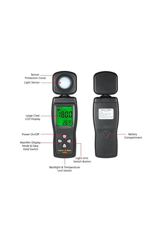 Light Metre Lux/fc Fotometre Fotoğrafçılık Dijital Lux Metre Entegre Illuminometre Çevre Test Cihazı Spektrometre Aracı