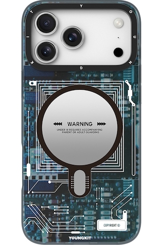 Apple Uyumlu iPhone 17 Pro Max Kılıf M-safeli Kamera Denetim Butonlu Youngkit Technology Serisi Kapak Mavi Mavi