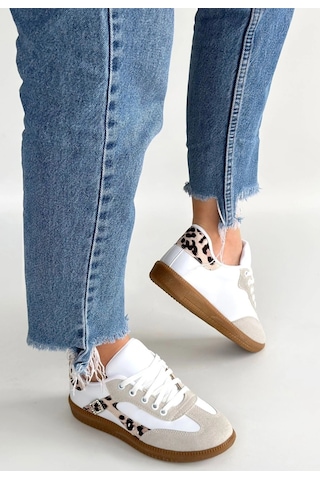 Naturalshoess Mier Bej Cilt Bağcıklı Spor Ayakkabı Bej