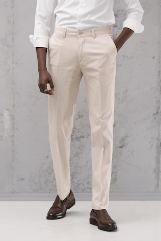 Notra Regular Fit Pamuklu Yan Cep Klasik Yazlık Gabardin Pantolon Krem