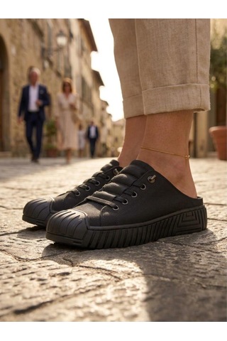 Gamelu Poem Kadın Lastikli Memory Foam Sneaker Terlik Siyah