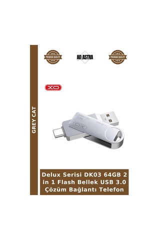 Delux Serisi Dk03 64gb 2 İn 1 Flash Bellek Usb 3.0 Çözüm Bağlantı Telefon