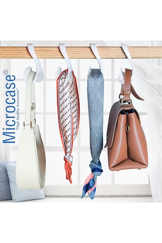 Microcase Sert Abs Plastik Portatif Mini Dolap İçi Çanta Askısı 4 Adet - Al5016 Beyaz