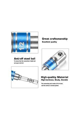 Yifomall Çelik Mıknatıslı 3'lü Adaptör Seti - 1/4", 3/8", 1/2" - Çift Oluklu - Otomobil Ve Ev Tamiri İçin