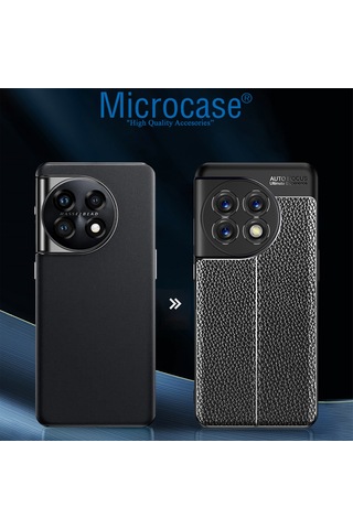 OnePlus 11 (Global) Leather Deri Efekt Silikon Kılıf - AL3337