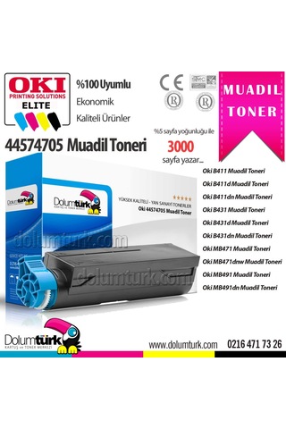Tonermax Oki B411 / B431 / Mb461 / Mb471 / Mb471 / Mb491 / 44574705 Uyumlu