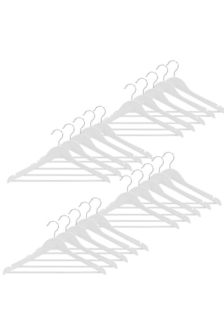 Ahşap Görünümlüplastik Elbise Askısı A Kalite 20adet Al4493 Beyaz