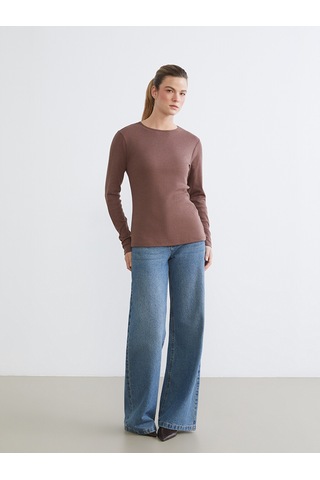 Lcw Everyday Bordo Bisiklet Yaka Kadın Body