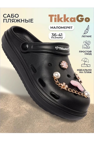 Tikkago Deniz İçin Lastik Terlikler 225192279 Siyah